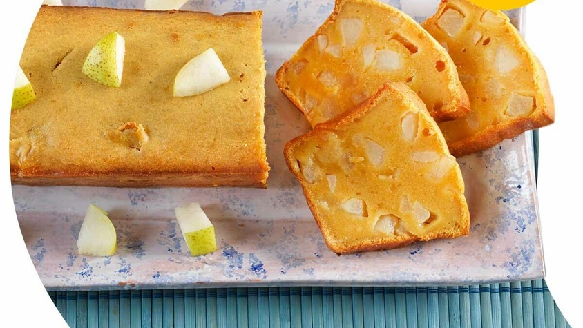 Gâteau au flan à la vanille et à la poire