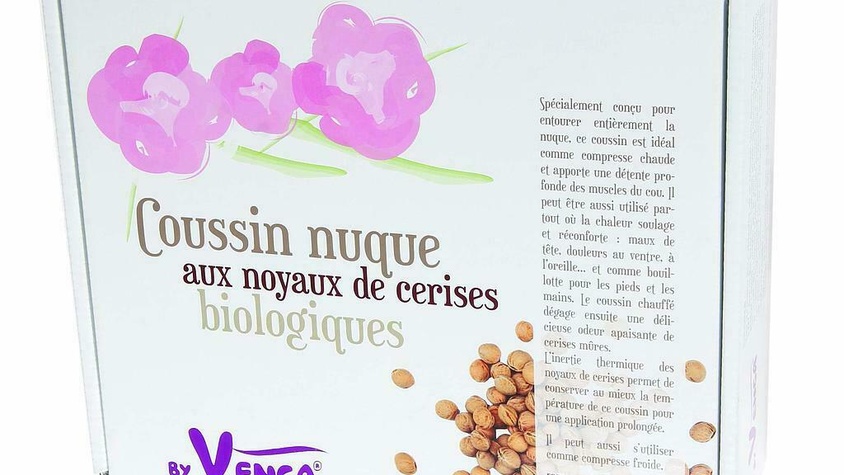 Coussin de nuque aux noyaux de cerises